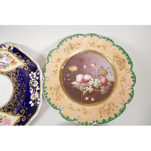 212 - Six decorative porcelain plates including Flight Barr & Barr, Worcester, largest 10