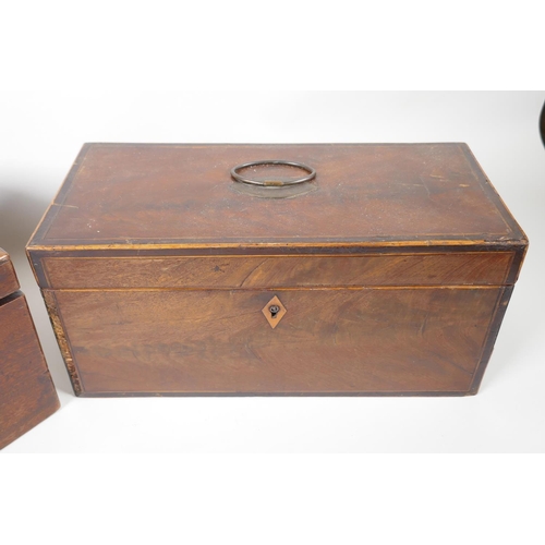 16 - A C19th mahogany writing box for restoration, 16