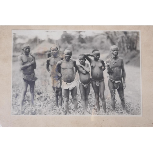 51 - A Casimir Zagourski sepia tone photograph of the Belgian Congo, blind stamped, with two other Africa... 