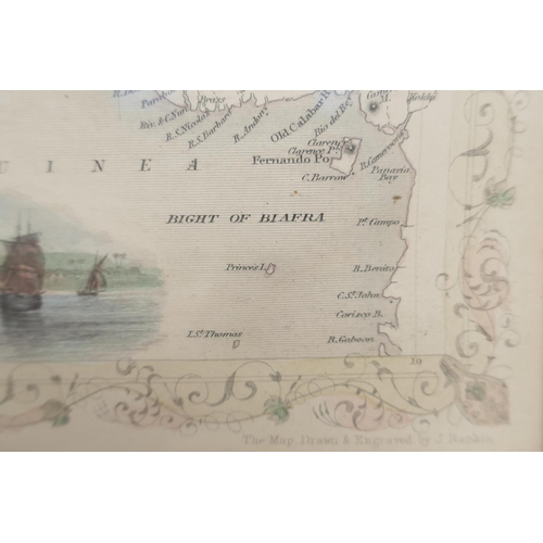 54 - A framed bookplate map of West Africa, by J. Rapkin. Illustrated by H. Winkles. 13