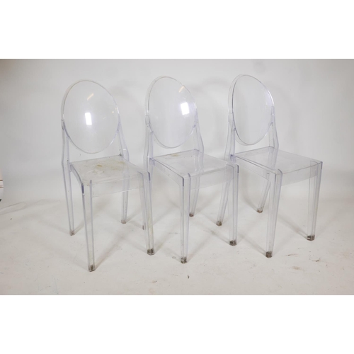 1144 - Set of three, Kartel style Victoria ghost chairs