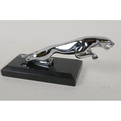 11 - A replica chrome plated Jaguar car mascot, 7½