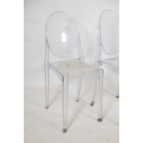 1144 - Set of three, Kartel style Victoria ghost chairs