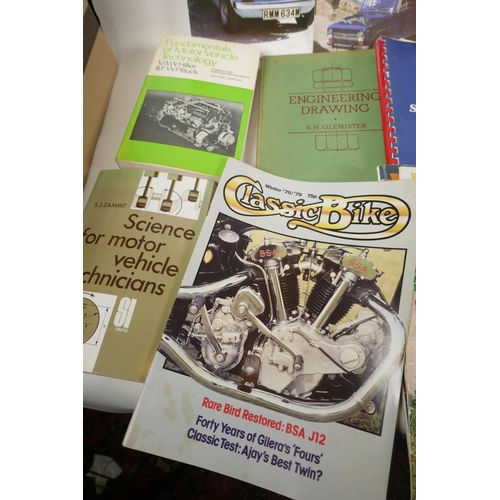 31 - A quantity of motoring and motorcycle literature including 1960s promotional brochures for Fiat, Min... 