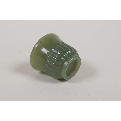 38 - An Indian miniature spinach jade cup, 1