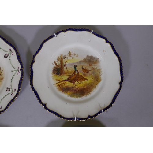 22 - Four Royal Worcester cabinet plates, decorated with game birds, 9