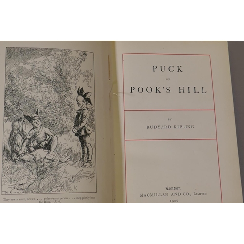 26 - Rudyard Kipling, ten volumes, the Jungle Book, 1901, the Second Jungle Book, 1901, Puck of Pook's Hi... 