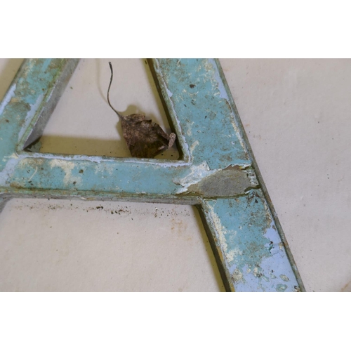 4 - Architectural salvage, antique enamelled copper sign letters, removed from the Rosebery Stand, Epsom... 