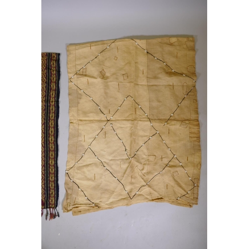 45 - An Indonesian woven batik style wall hanging, 46