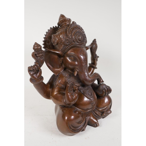 51 - A cast bronze figure of Lord Ganesh, 12