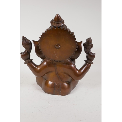 51 - A cast bronze figure of Lord Ganesh, 12