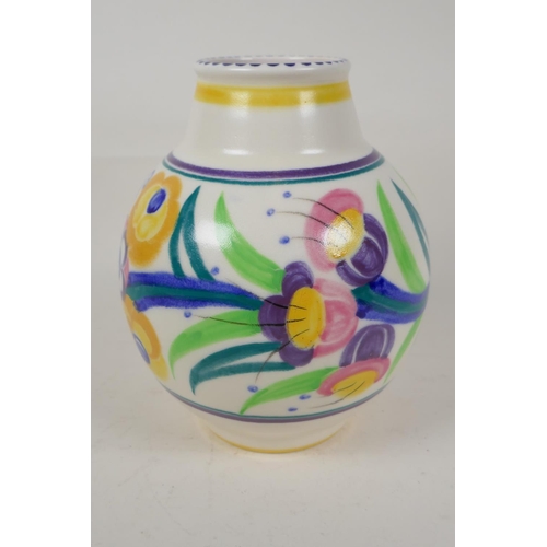 61 - A Poole Pottery vase with traditional floral decoration, 8