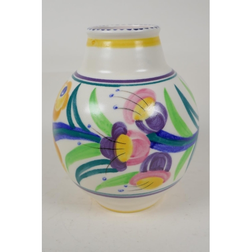 61 - A Poole Pottery vase with traditional floral decoration, 8