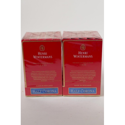 14 - Two packs of 25 Henri Winterman's Half Corona cigars