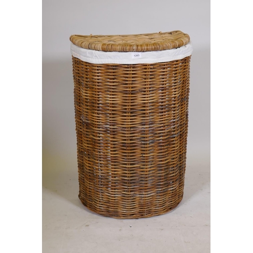 1203 - A wicker laundry basket, 31