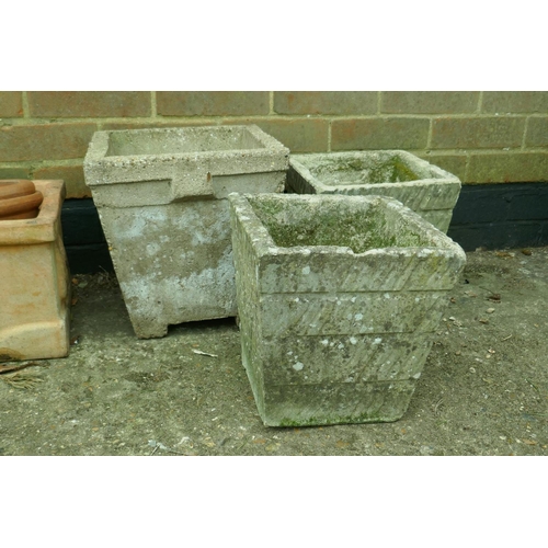 1224 - A quantity of terracotta and concrete garden pots