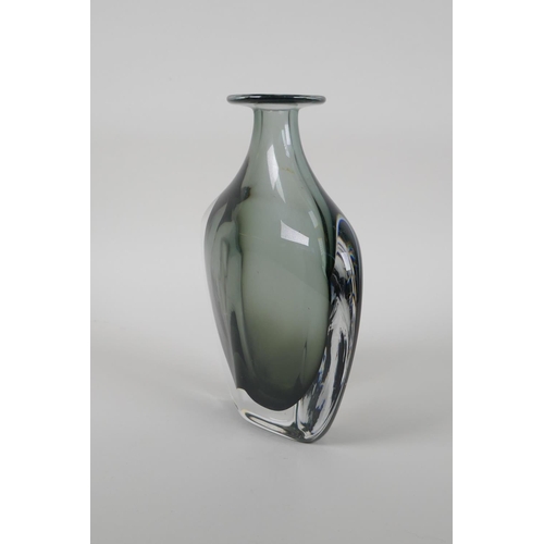 22 - A contemporary studio glass 'axe head' vase, 7½