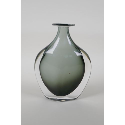 22 - A contemporary studio glass 'axe head' vase, 7½