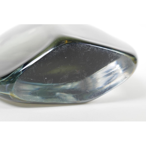 22 - A contemporary studio glass 'axe head' vase, 7½