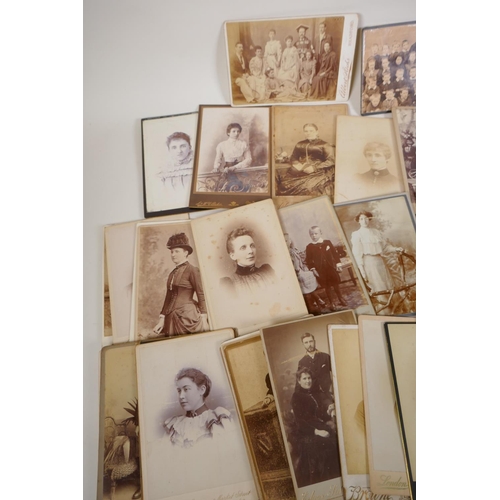 32 - A quantity of Victorian portrait photographs and cartes de visites, 4