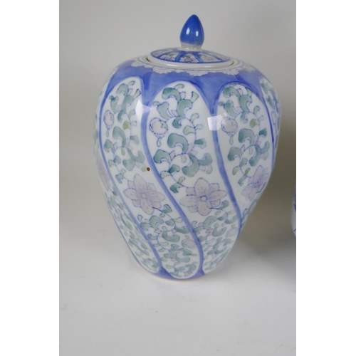 72 - A Chinese blue and white porcelain lampbase decorated  with a mountain landscape, 14