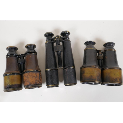 78 - Three pairs of C19th binoculars