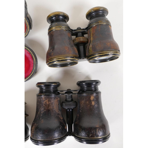 82 - Three pairs of vintage opera glasses