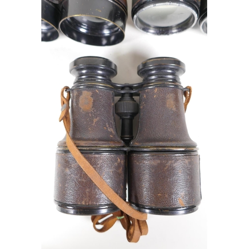 90 - Three pairs of vintage binoculars including Negretti and Zambra binoculars