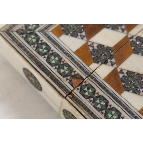 49 - A C19th sadeli work card case with an optical illusion design, 4