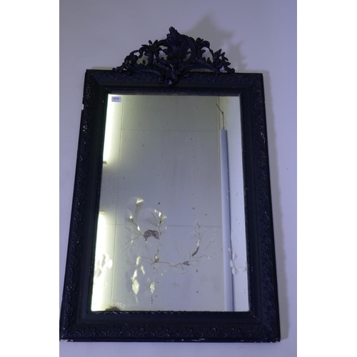 1186 - A C19th French painted wall mirror, AF, 28