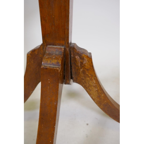 1197 - A Victorian walnut hat stand with fluted details and four splayed supports, AF, 76