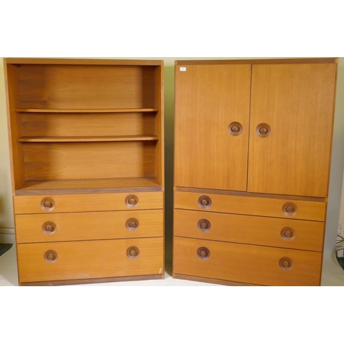 1201 - A pair of mid century Meredew teak cabinets, 40