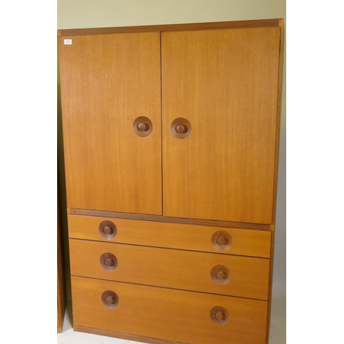 1201 - A pair of mid century Meredew teak cabinets, 40