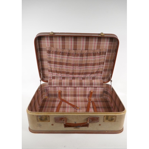 37 - A mid century Madler Stratobox suitcase, with stitched leather trim, AF damage to back corner, 56 x ... 