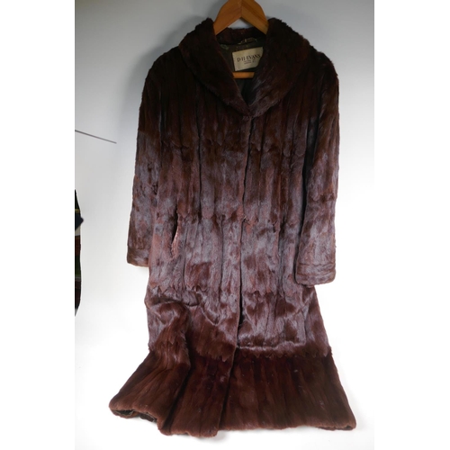 60 - A vintage full length fur coat and a faux fur jacket