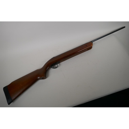 19 - A BSA Mercury air rifle, 110cm long, sight missing, 22 calibre