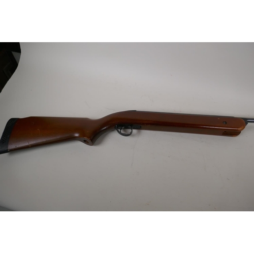 19 - A BSA Mercury air rifle, 110cm long, sight missing, 22 calibre