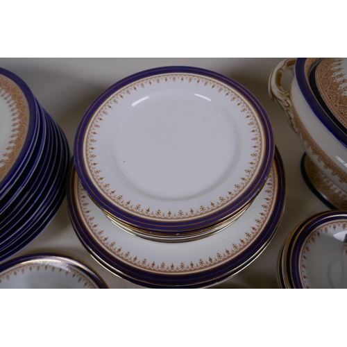 36 - A set of twelve Royal Worcester Vitreous porcelain soup bowls, 26cm, together with a quantity of Ayn... 