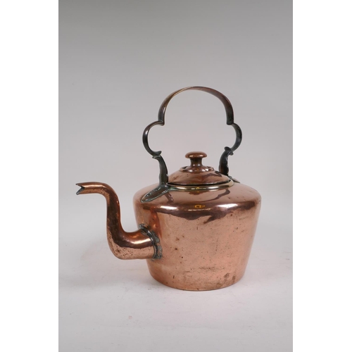 9 - A C19th copper kettle, 33cms high