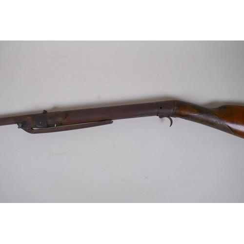 59 - An early C20th Lincoln Jeffries 177 'breakdown' air rifle, probably pre WWI, AF, 101cm long