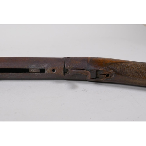 59 - An early C20th Lincoln Jeffries 177 'breakdown' air rifle, probably pre WWI, AF, 101cm long