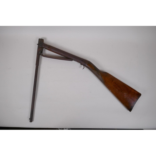 59 - An early C20th Lincoln Jeffries 177 'breakdown' air rifle, probably pre WWI, AF, 101cm long