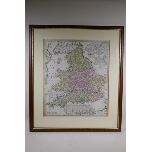 12 - An early C18th hand coloured map of Great Britain, after Nicolaes Visscher, Magnae Britannae, pars M... 