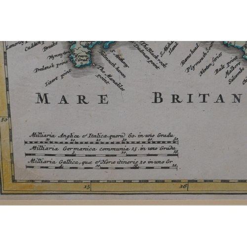 12 - An early C18th hand coloured map of Great Britain, after Nicolaes Visscher, Magnae Britannae, pars M... 