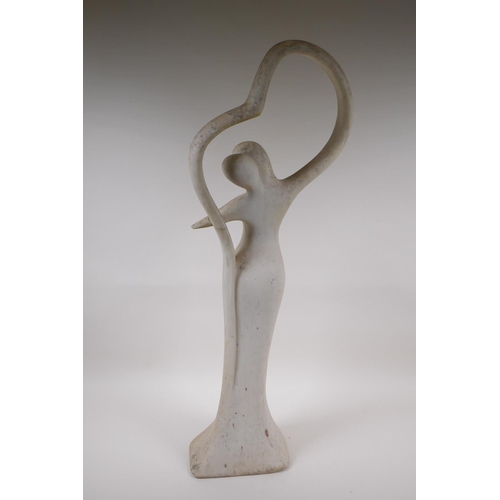 141 - A contemporary cast reconstituted stone figure, AF crack, 78cm high