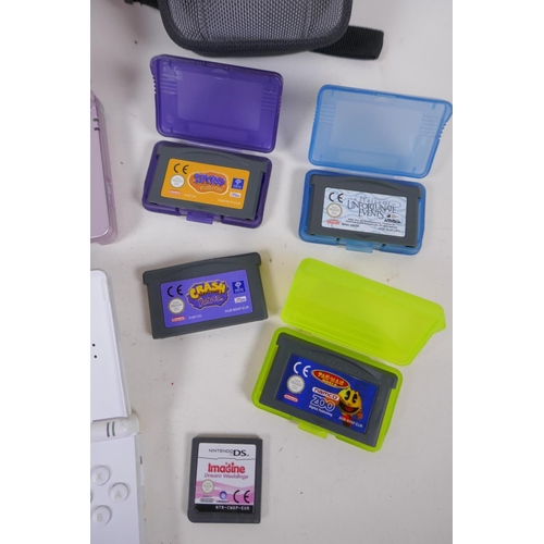 151 - A Gameboy Nintendo Advance SP console, a Nintendo DS console and five games, Crash Bandicoot Fusion,... 