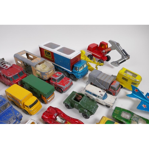 170 - A quantity of vintage die cast cars including Corgi, Triang, Matchbox etc