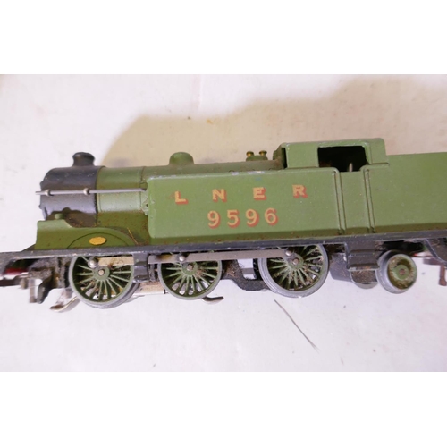 2 - A quantity of Hornby 00 Gauge railway items including a model of Newark station, a LNER 9596 locomot... 