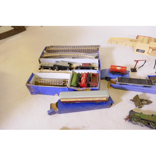 2 - A quantity of Hornby 00 Gauge railway items including a model of Newark station, a LNER 9596 locomot... 