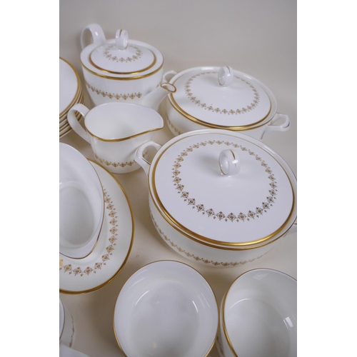 246 - Royal Worcester Bone China, Summer Morning, part dinner, tea and coffee service, comprising oval pla... 